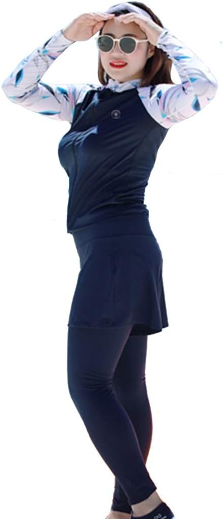 Womens surf Suit Womens Full Wetsuits Premium,Ladies Long-Sleeved Beach Sunscreen Wetsuit, Anti-Ultraviolet 5-Piece Swimsuit, Suitable for Various Water Sports