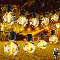 Heinstian LED Lichterkette Außen Strom, 10M Outdoor Lichterkette Glühbirnen mit 17+1 Warmweiße G40 Glühbirnen Anti-Fall, Garten Beleuchtung Balkon Lichterketten Aussen IP45 Wasserdicht für Terrasse