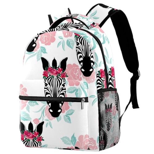 Sac de voyage décontracté zèbre en fleurs pour les sorties quotidiennes des lycéens et étudiants
