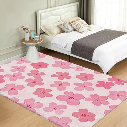Tapis fleurs de cerisier design élégant moquette 150x210 - 5