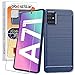 Produktbild ebestStar Schutzhülle für Samsung Galaxy A71 SM-A715F, Gel, Motiv Carbonfaser, luxuriös, TPU, Premium, Dunkelblau + Displayschutzfolie aus Hartglas [A71: 163,6 x 76 x 7,7 mm, 6,7 Zoll]