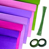 Crepe Paper 6 Rolls Wide Crepe Paper Streamers 10 Inch x 8 Feet Artificial Floral Arrangements DIY F