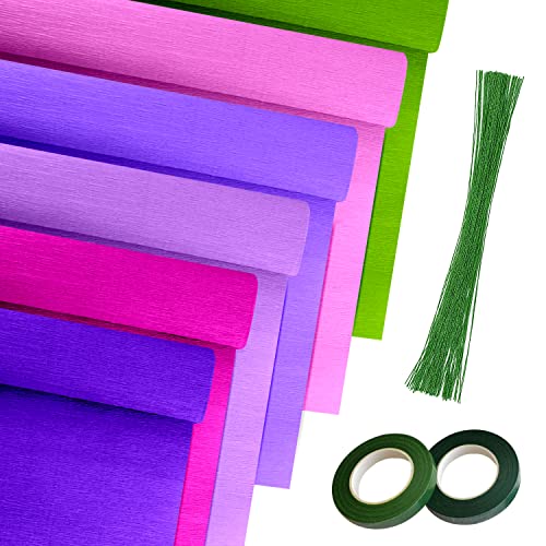 Crepe Paper 6 Rolls Wide Crepe Paper Streamers 10 Inch X 8 Feet Artificial Floral Arrangements Diy Flower Making Kits Green Floral Tape And Wire For Wedding Festival Party Decorations Craft Supplies #TOP13