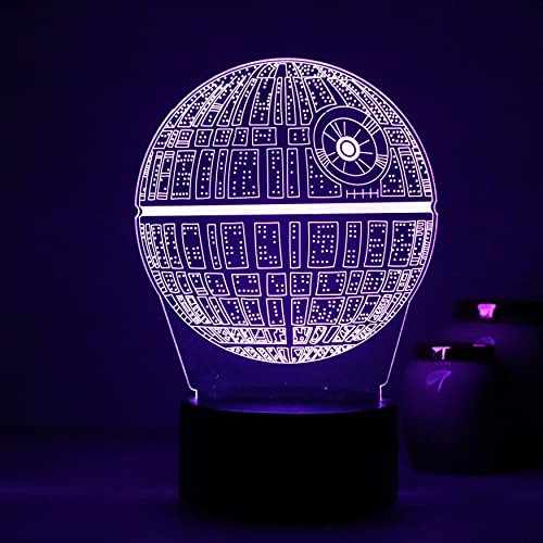 Luminária LED 3D star wars, Darth Vader, stormtrooper (Estrela da Morte)