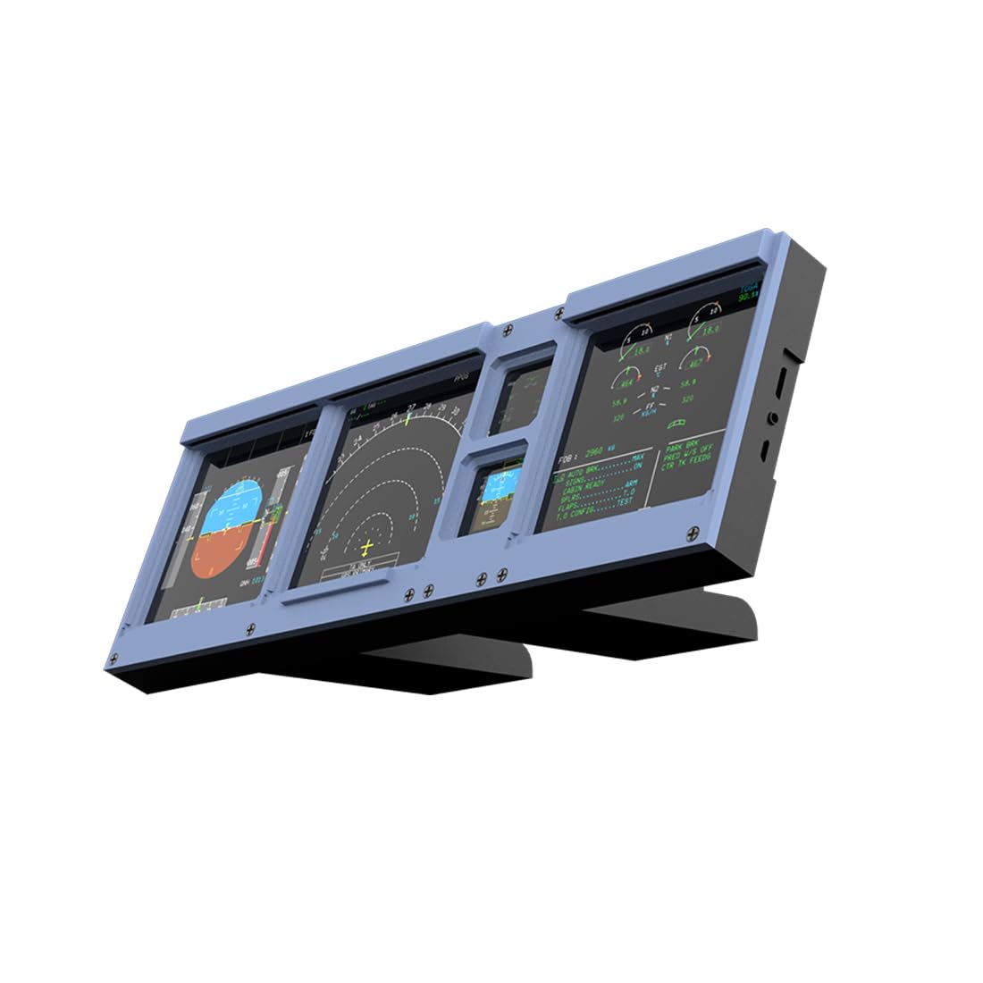 Palapozzy D106 A32X/A35X/A38X PFD-ND-ECAM-E/WD 4-in-1-Display for MSFS 2020/2024, Kompatibel mit Fenix, PMBG, FBW und NEOV2, Windows Flugsimulator Home Cockpit