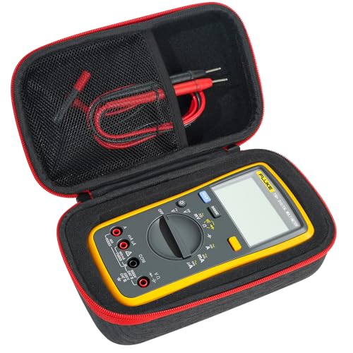 Hard Multimeter Carrying Case Compatible with Fluke Klein AstroAI Kaiweets Aneng Portable Bag with Handle for Most Multimeters (Red Zip)