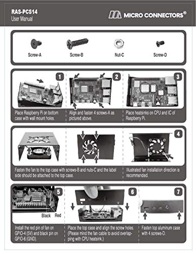 Boîtier aluminium pour Raspberry Pi 4 avec ventilateur Micro Connectors noir - 7