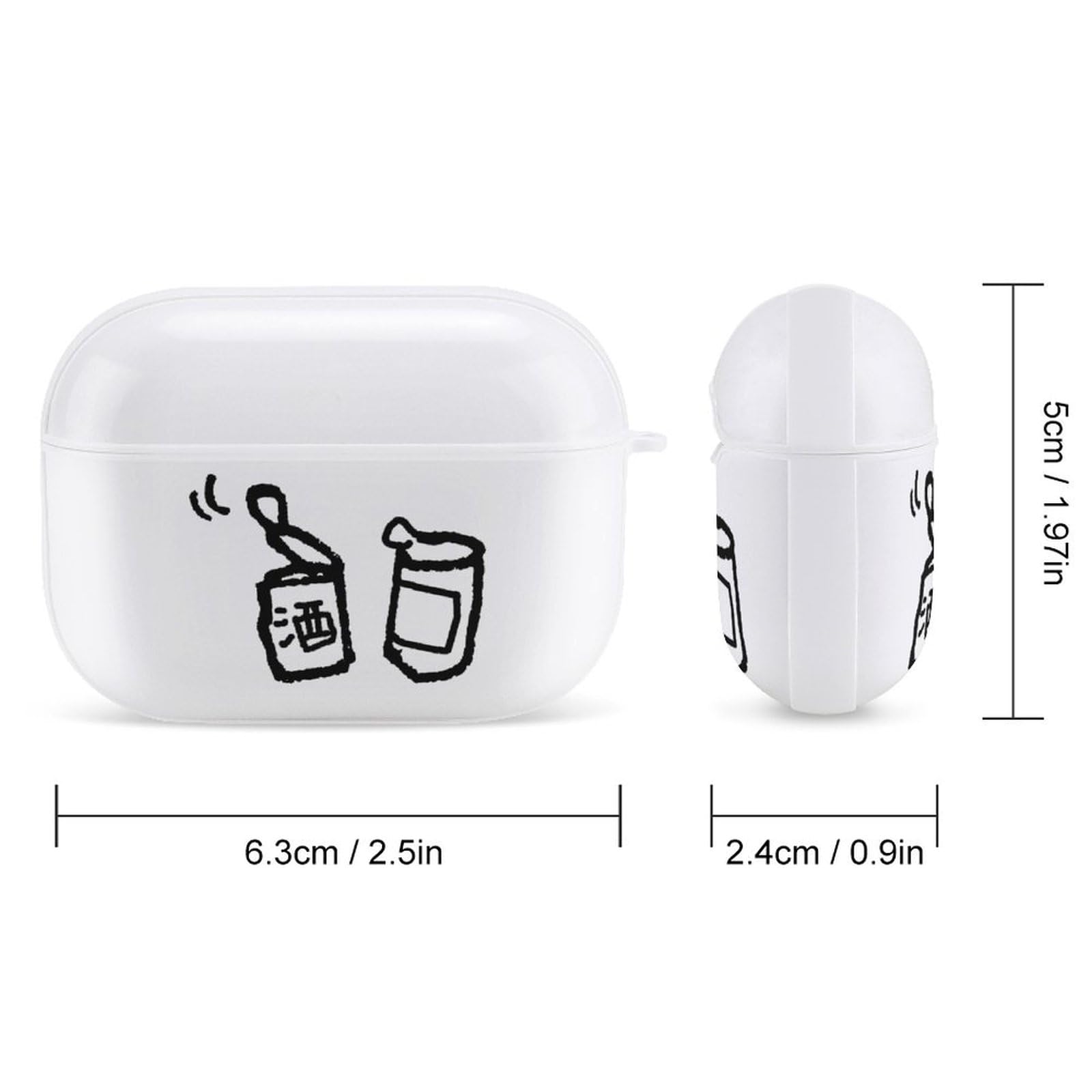 AirPods2 本体 ホワイト　ケース・右耳のみ Amazon | お酒 絵 AirPods Pro2 ケース 2022年9月発売 シロ