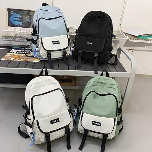 Men's and Women's Fashion Casual Large-capacity Backpack Ultra-light Wear-resistant Backpack Waterproof Travel Bag (Black,Large)4