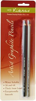 Art Graf Water-soluble Graphite 2B & 6B Pencils, Grey 2 Per Card