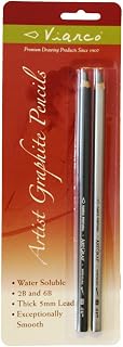 Art Graf Water-soluble Graphite 2B & 6B Pencils, Grey 2 Per Card