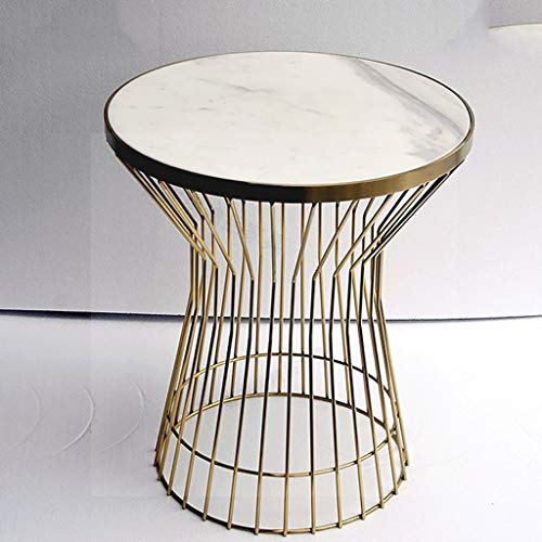 Table d'appoint en marbre chic et dorée pour salon moderne - 6