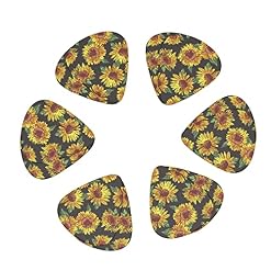 Lot de 12 médiators pour guitare électrique basse acoustique Motif tournesol Noir - Les Beatles, Paul McCartney, John Lennon, RIngo Starr, George Harrison Lot de 12 médiators pour guitare électrique basse acoustique Motif tournesol Noir – Image 2
