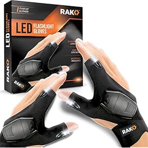 RAK LED Flashlight Gloves with AAA Batteries – Gifts for Men