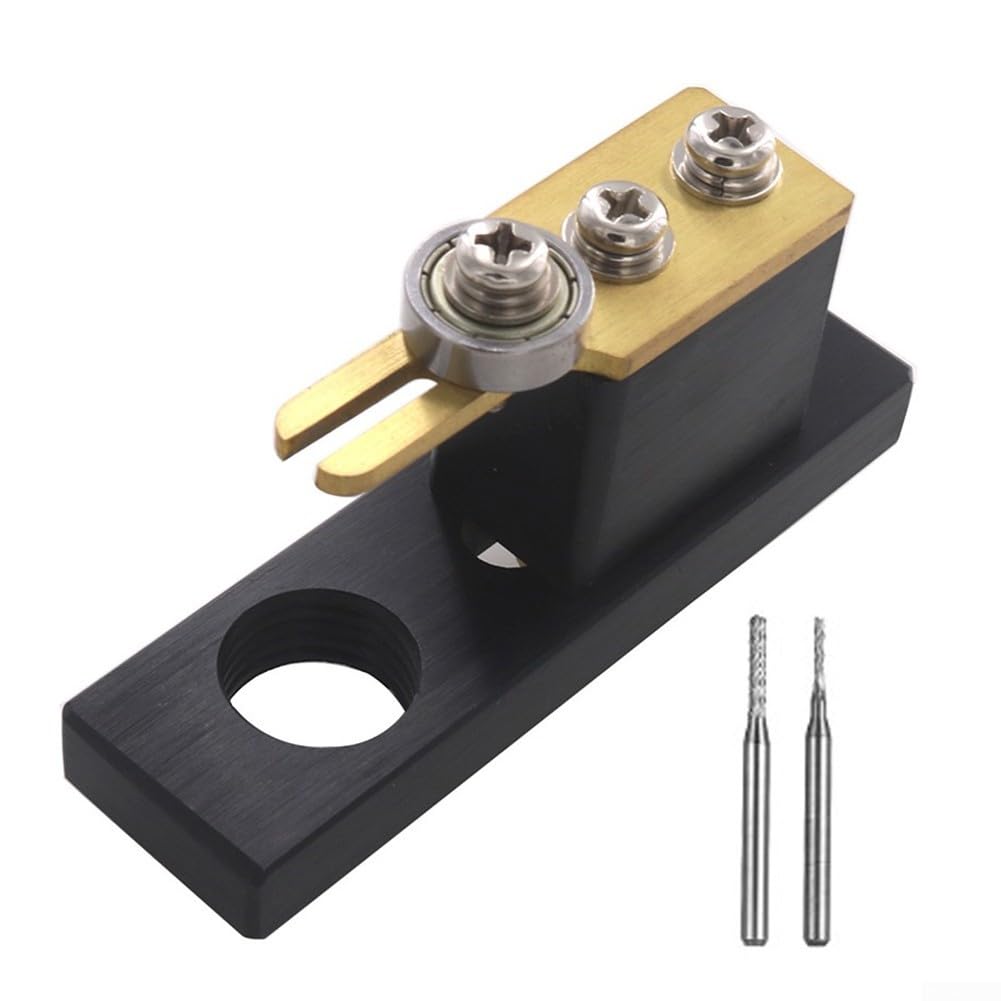 RANRAO Violin Luthier Tool Electric Purfling Groove Cutter Parts, Two Miling Cutters, Musical Instruments Part(Black)