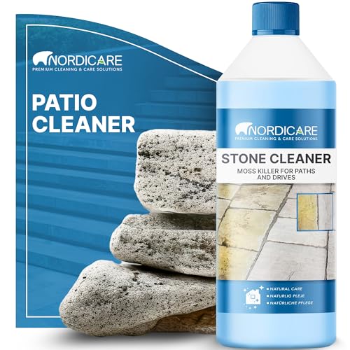 Nordicare Stone and Concrete Cleaner Professional Alkaline Formula for Outdoor and Indoor Stone and Concrete Surfaces Removes Dirt Weathering Residues Oil Stains and Tough Stains (1000ml)
