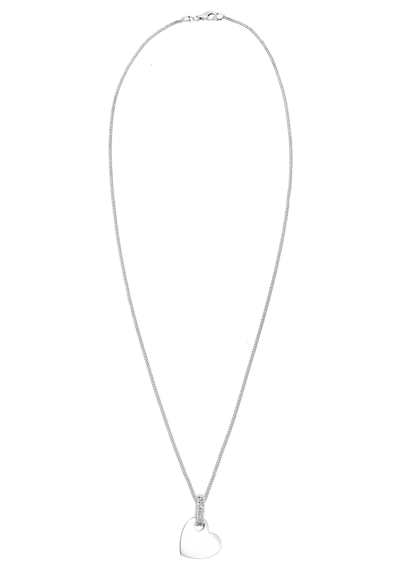 Elli DIAMONDS Halskette Damen Herz Anhänger Liebe Klassisch mit Diamant (0.05 ct.) in 925 Sterling Silber