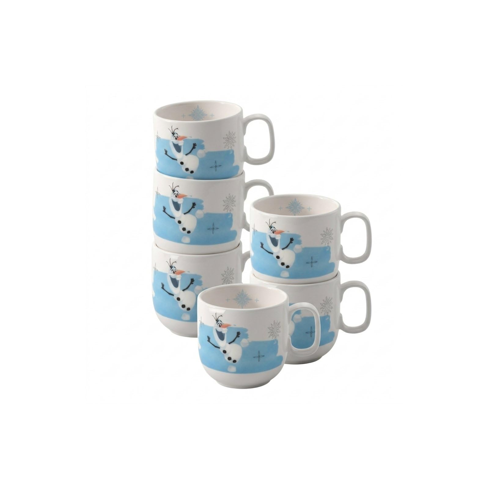 Villeroy & Boch - Disney Frozen Kinderbecher klein mit Henkel 6er Set, 170 ml, Spülmaschinenfest, Mikrowellensicher, Tasse für Kinder Disney Olaf, Becher, Premium Porzellan