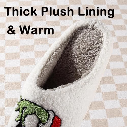 Christmas Slippers for Women - Non-Slip Plush Cozy House Shoes Warm Fuzzy Memory Foam Indoor Footwear4