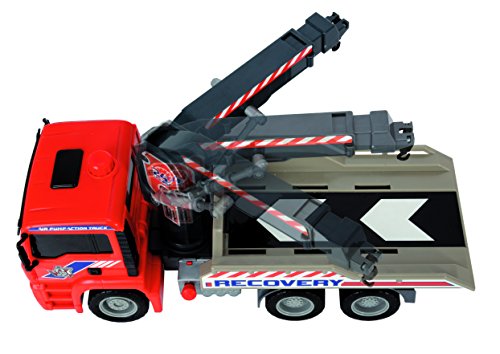 Dickie Toys 12" Air Pump Action Tow Truck with Crane Vehicle - Thumbnail 3