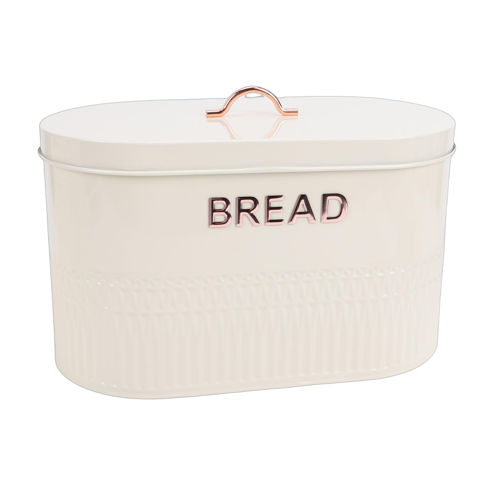 Stilvolles Brotkasten- und Behälterset aus Metall für die Aufbewahrung von Frischem Kaffee, Tee und Zucker in der Küche (Creme)