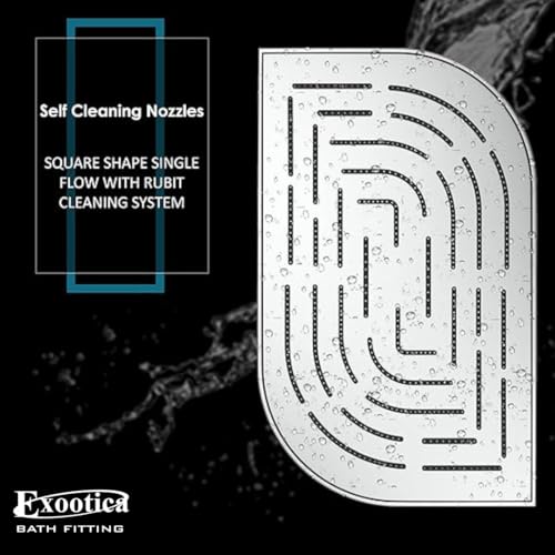 Image of Stainless Steel 304 Shower Head | 1Pc, 4 x 6In Size, Silver | Heavy Metal, Ultra Slim Oval Luxury Bathroom Overhead Shower - Leaf
