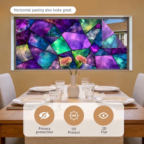 Image of Nuxovilar Abstract Irregular Glass Pattern Window Film 17.7x39.4 in PVC