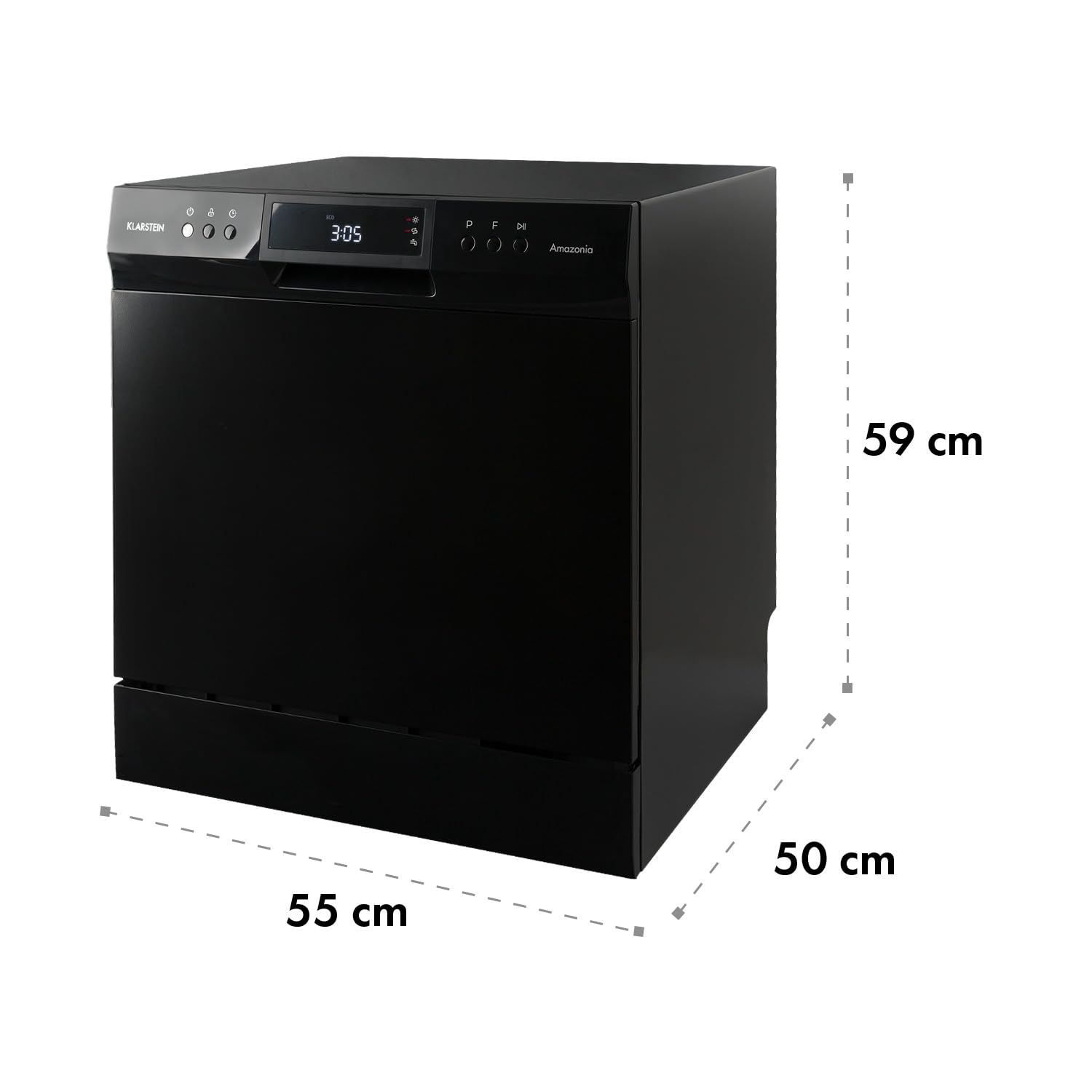 Klarstein Lavastoviglie 8 Coperti, Libera Installazione Silenziosa e Integrata con 8 Programmi di Lavaggio, Mini Piccola e Compatta, Mini per Casa e Ufficio