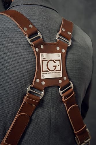 Image of Golden Arrow Leather Camera Strap Belt with Personalised Logo - The Warrior