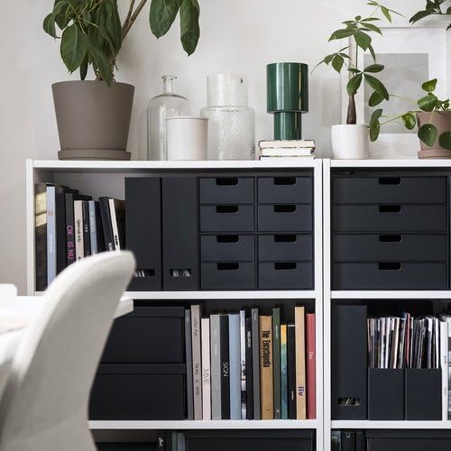Amazon｜IKEA イケア 収納ボックス ふた付き チャコール 25×35×16cm