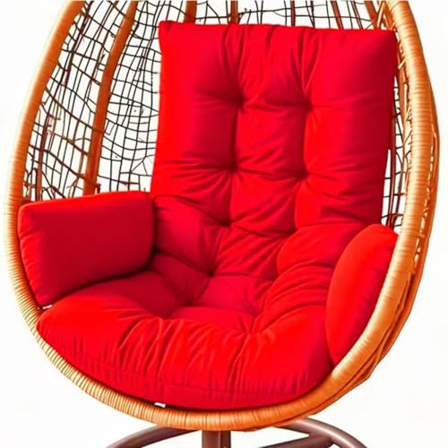 Coussin pour fauteuil suspendu, coussin de jardin, pour balancelle suspendue, panier suspendu, coussin d'assise lavable, pour chaise à bascule, rouge