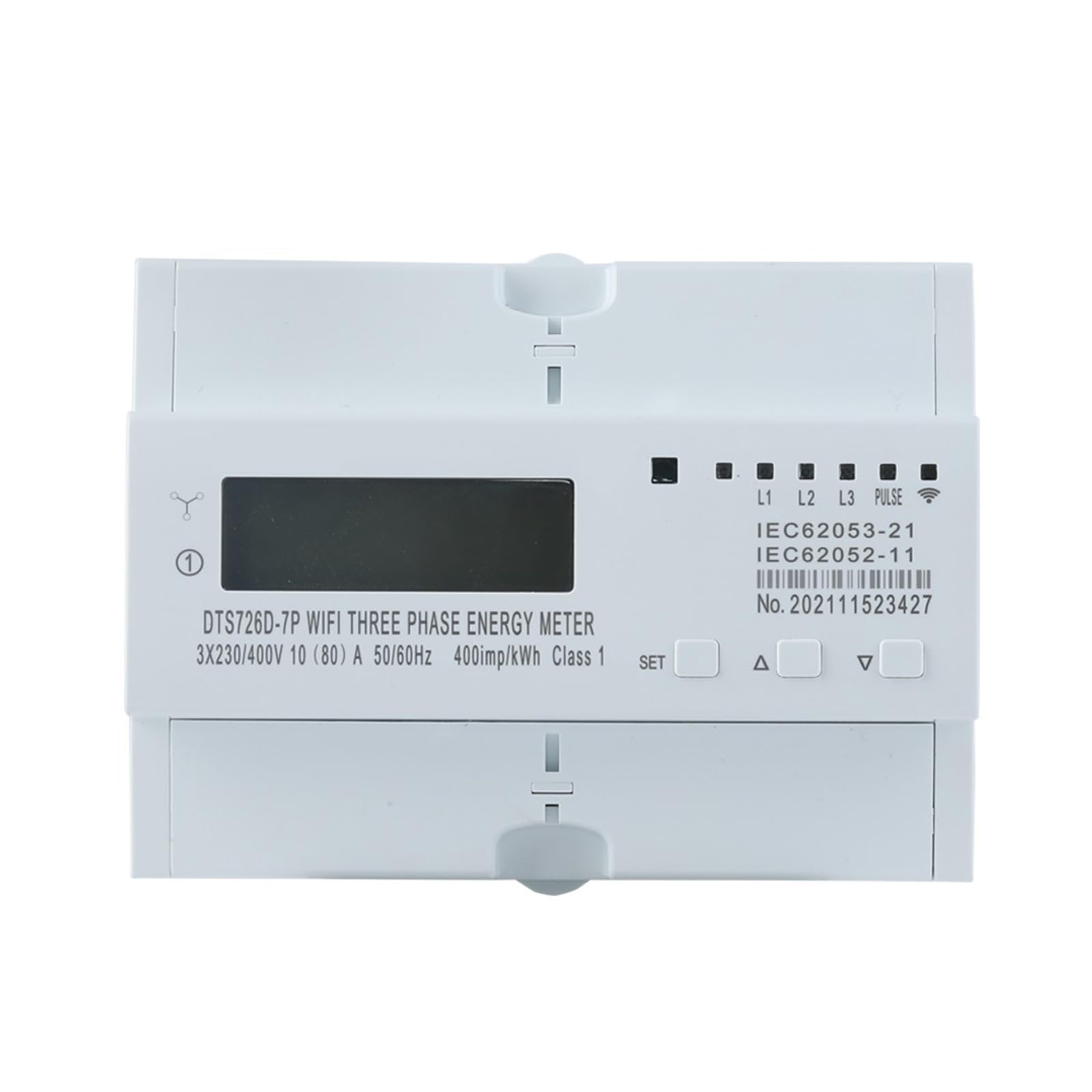 Monitoraggio Dell'Energia del Contatore Intelligen Tuya Monofase 50/60Hz 65A DIN Rail WiFi Smart Energy Meter Timer Monitor KWh Meter Wattmetro(DTS226D 7P WiFi 80A)