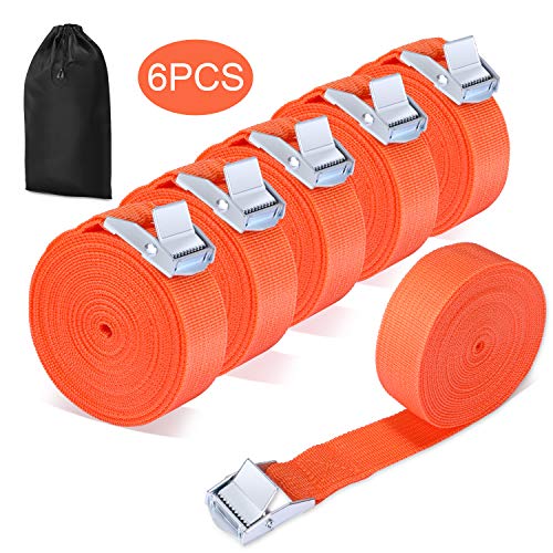 Aimocar Correas de Amarre con Trinquete, 6PCS 4m Cinchas de Amarre Rapido...