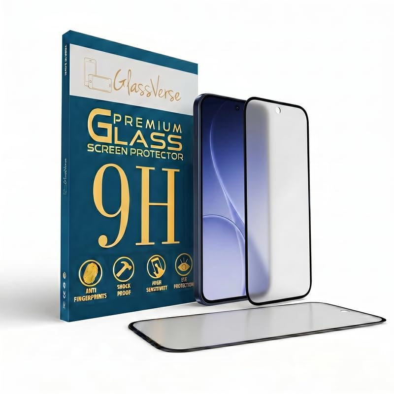 Image of GlassVerse D+ Matte Tempered Glass With 18H Hardness For Oppo Reno 15c 5G (Pack Of 2) with Free Installation Kit. Full screen Coverage - 6.59 inch