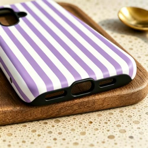 Image of for iPhone 16 Case Cute Phone Case,Compatible with MagSafe,Dual Layer Shockproof Protective Phone Cover,Hard Shell + Silicone Cover,Fashion Design for Women Girls,Striped Purple