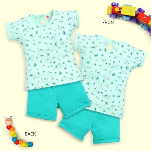 Image of LuvLap Baby Girls Regular Fit 100% Cotton Half Sleeves Girls Top CoSets Pack of 3