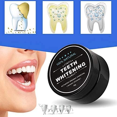 Teeth Whitening Charcoal Powder, Natural Activated Charcoal Teeth Whitener Powder with Bamboo Brush Oral Care Set