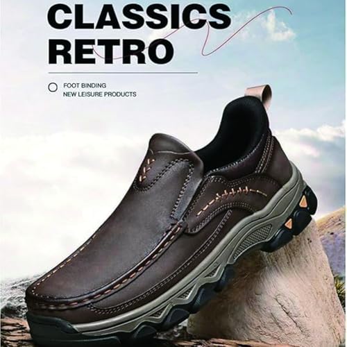 Enjerr Orthopedic Shoes Men, 2025 Hands-Free Arch Support, 2025 New Men'S Comfortable Casual Genuine Leather Slip on Loafers2