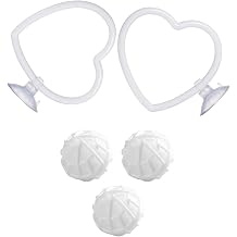 5pcs Aquarium Decor Set, Heart Swim Ring Decor for Betta Fish, Fish Tank Decor for Betta Enrichment, Interactive Exercise Rings with Suction Cups