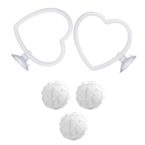 5pcs Aquarium Decor Set, Heart Swim Ring Decor for Betta