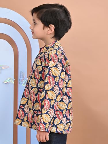 Image of superminis Boys Cotton Regular Fit Printed Kurta Shirt