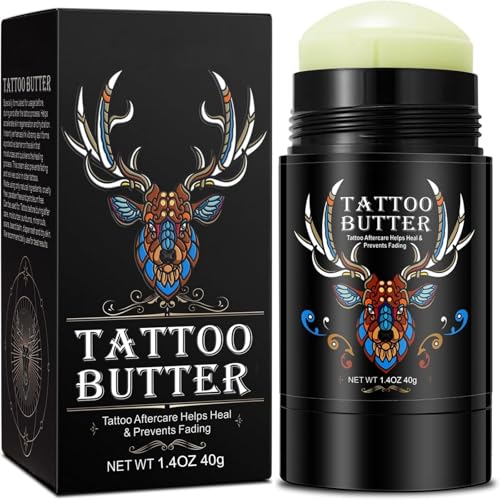 Tattoo Balm & Healing Cream Aftercare Moisturizing Tattoo Butter for Fast Recovery Soothing Numbing Relief & Skin Protection Tattoo Alternative (Black-40g One Size)