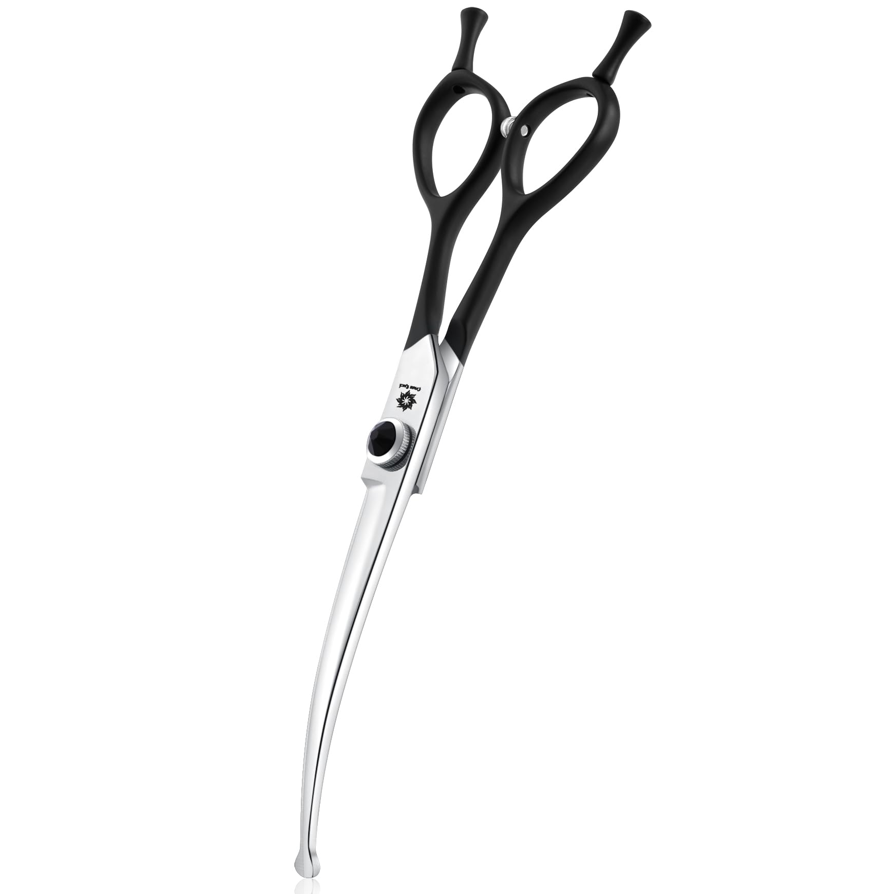 Dream Reach Tijeras Profesionales para Peluquería Canina, Curvas para Perros de 6.5 Pulgadas, Manubrio Ergonómico, Acero Inoxidable 440C, Seguras para Pelo de Perros y Gatos - Negro