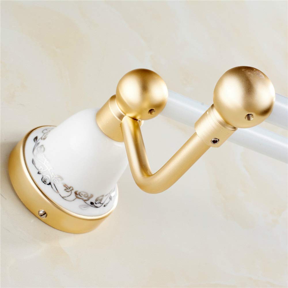 Estante de baño Estante de baño Estante de Toalla de baño de cerámica montado en la Pared Estante de Cocina Estante de Pared para baño Dormitorio Cocina (Color: Dorado, Tamaño: Tamaño Libre
