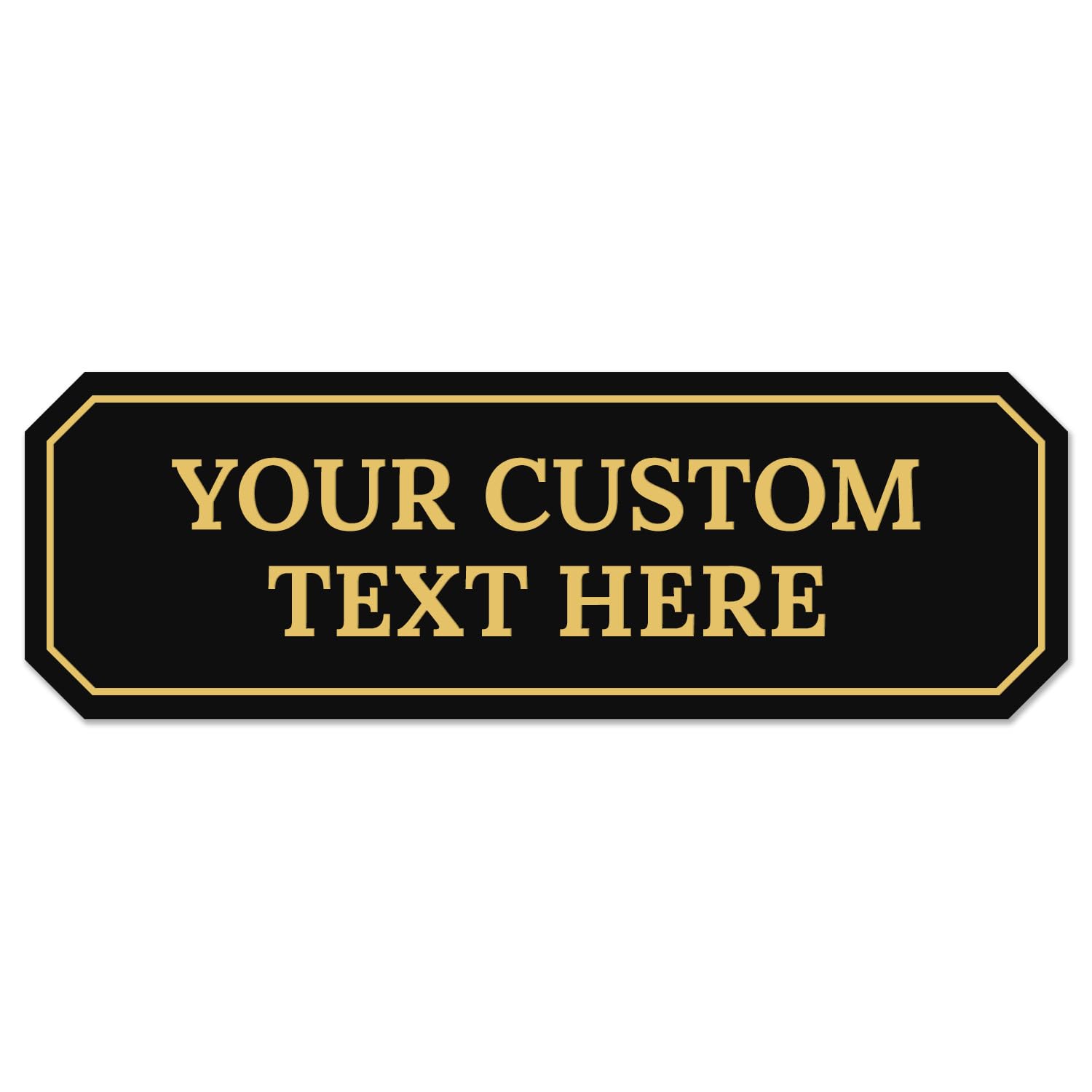 Custom Wall or Door Sign, Personalized Notched Plaque Engraved Message for Bussiness, Property and Home Indoor/Outdoor, 4x12 Inches, Made in USA by