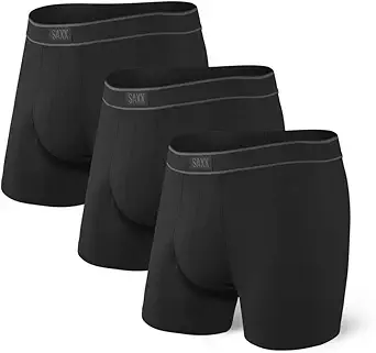 SAXX Underwear Men's Boxer Briefs - DAYTRIPPER Men’s Underwear - Boxer Briefs with Built-In BallPark Pouch Support – Underwear for Men, Pack of 3,Black,Large