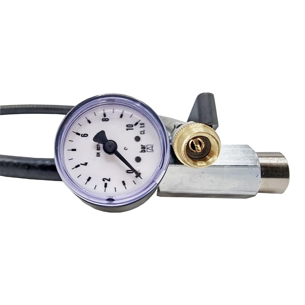 Druckflaschen Adapter mit Manometer 0-10 bar für Ausdehnungsgefäße/Gefäßfüller