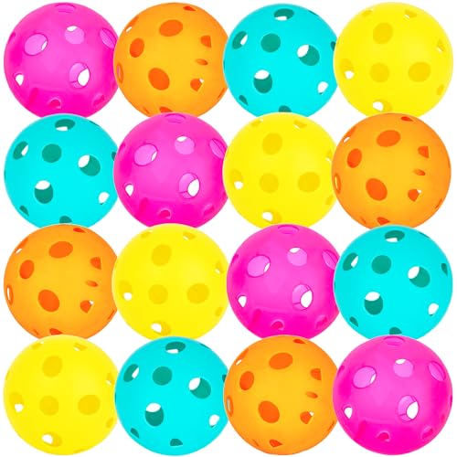 Gamie Plastic Replacement Balls for Scoop Game Set of 12 Lightweight Airflow Balls in 4 Bright Colors Durable Outdoor Play Accessories for Kids & Adults Great for Backyard & Beach Fun