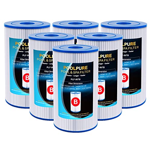 POOLPURE Lot de 6 filtres de piscine de rechange de type B, compatibles avec Intex 29005E Easy Set