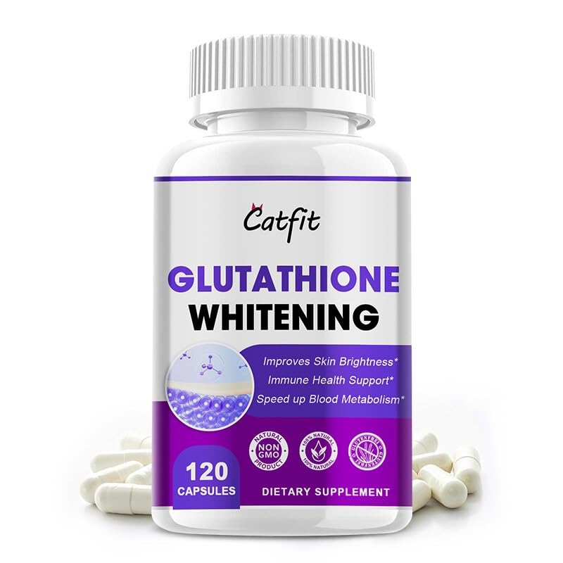 Glutathion Blanchiment Capsules (120 Capsules) Blanchiment de la Peau Brillante Soutien Immunitaire
